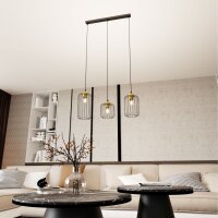 Elegante Hängelampe Schwarz Gold Metall E27 L:40 cm