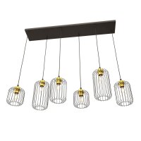 Hängelampe Metall E27 115 cm lang stilvoll Schwarz Gold