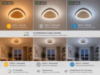 LED Deckenlampe Holz Aluminium dimmbar 3000/4000/6500K