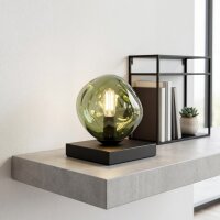 Tischlampe Glas Grün Schwarz E14 17,5 cm verspiegelt