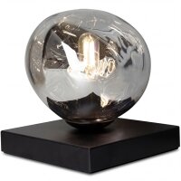 Tischlampe Glas Silber Schwarz E14 17,5 cm verspiegelt