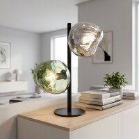 Tischlampe Glas Weiß Grün verspiegelt E14 40cm...
