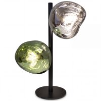 Tischlampe Glas Weiß Grün verspiegelt E14 40cm...