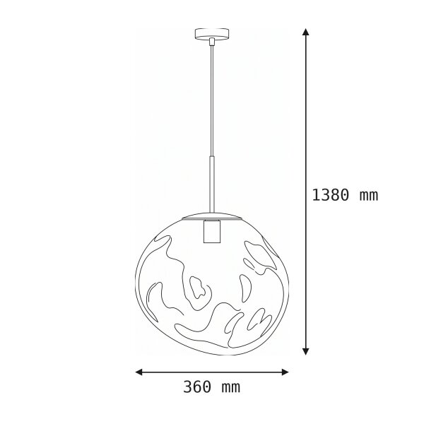 Hängelampe Glas Gelb Metall E27 Ø36 cm verspiegelt