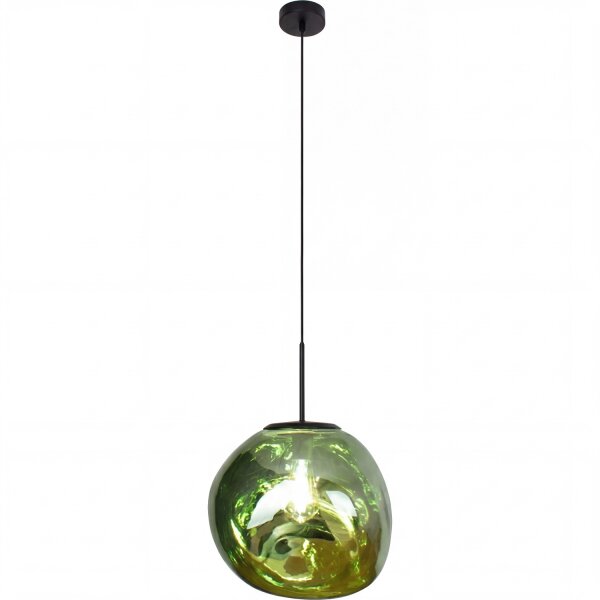 Pendelleuchte Glas Grün Metall E27 Ø36 cm verspiegelt