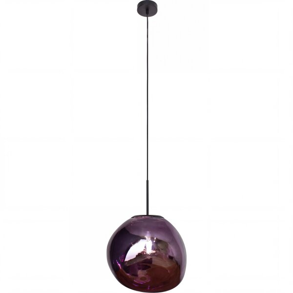 Pendelleuchte Glas Lila Metall E27 Ø36 cm verspiegelt