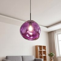 Pendelleuchte Glas Lila Metall E27 Ø36 cm verspiegelt