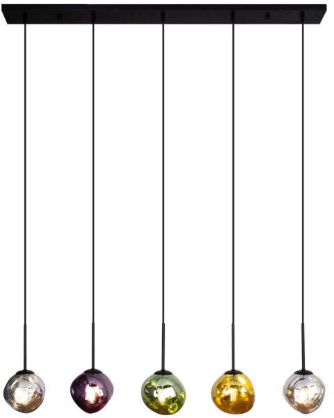 Hängelampe Glas Bunt 115 cm lang E14 Modern stylisch
