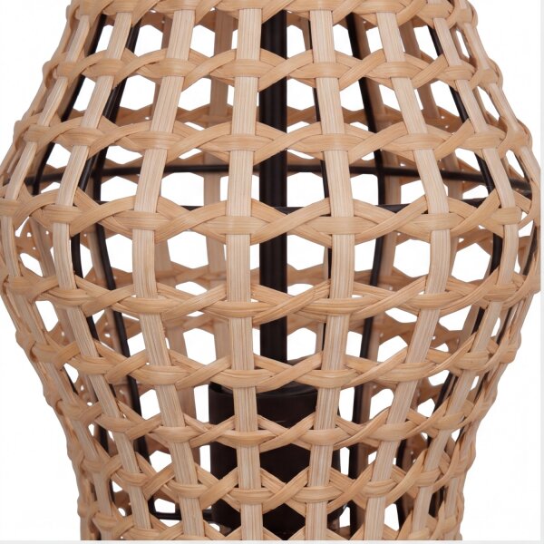 Boho Stehlampe Rattan Korb Metall E27 4-flammig 111 cm