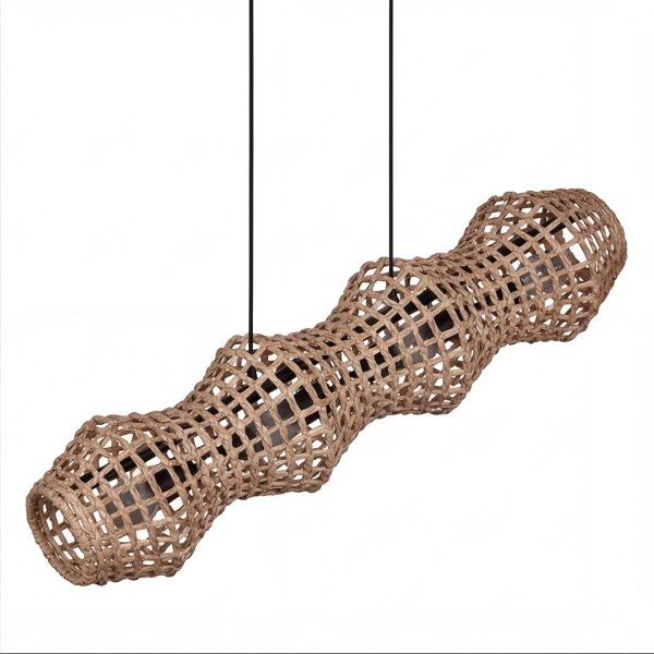 Pendelleuchte Boho Rattan Metall E27 4-flammig 107 cm
