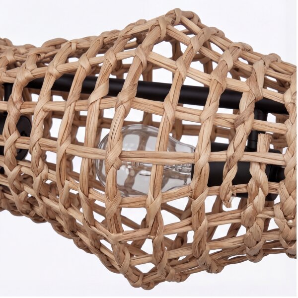 Pendelleuchte Boho Rattan Metall E27 4-flammig 107 cm
