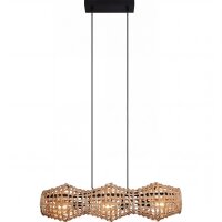 Hängelampe Boho Rattan Metall E27 3-flammig 80cm lang