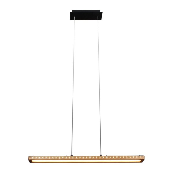 LED Pendelleuchte dimmbar Holz Aluminium 70 cm 3000 K
