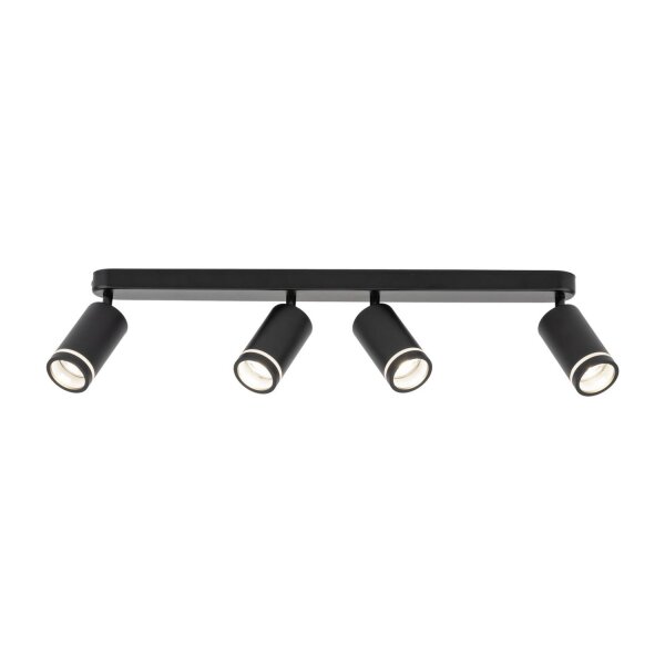 Deckenstrahler Metall Schwarz 74 cm lang 4-flammig GU10