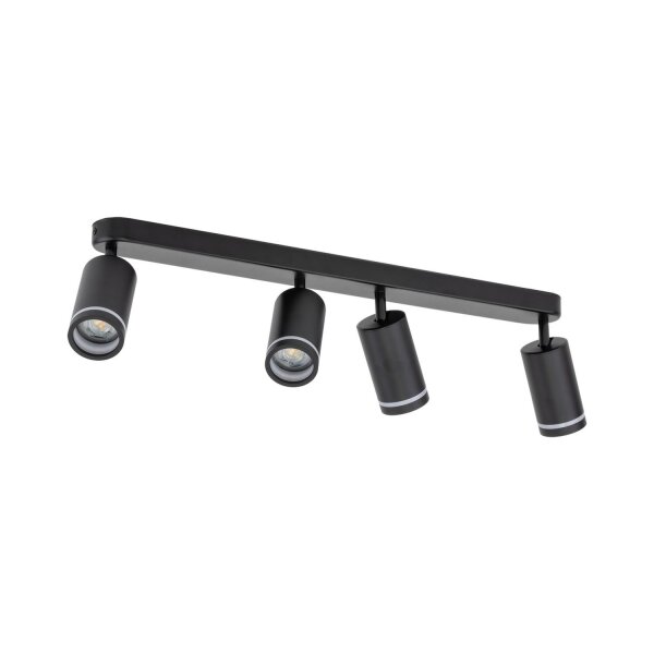 Deckenstrahler Metall Schwarz 74 cm lang 4-flammig GU10