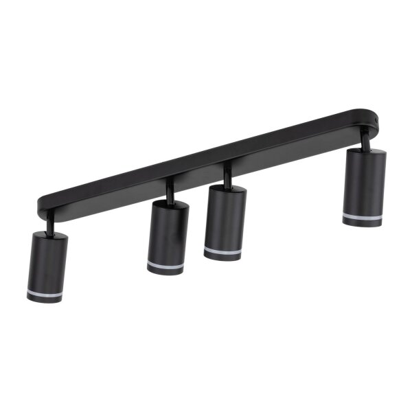 Deckenstrahler Metall Schwarz 74 cm lang 4-flammig GU10