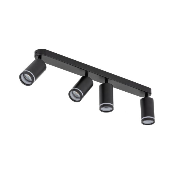 Deckenstrahler Metall Schwarz 74 cm lang 4-flammig GU10