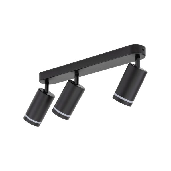 Deckenstrahler 3-flammig Schwarz 55 cm lang Metall GU10