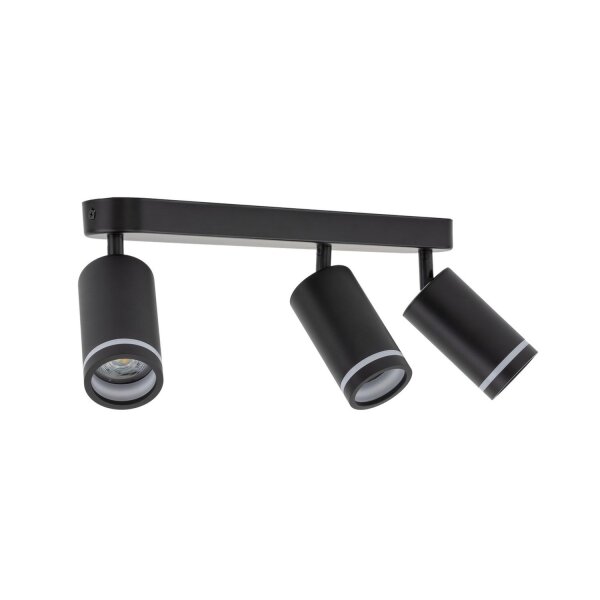 Deckenstrahler 3-flammig Schwarz 55 cm lang Metall GU10