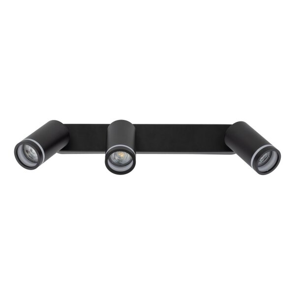 Deckenstrahler 3-flammig Schwarz 55 cm lang Metall GU10