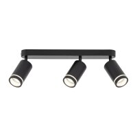 Deckenstrahler 3-flammig Schwarz 55 cm lang Metall GU10