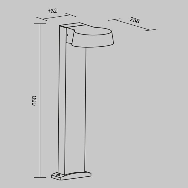 Wegeleuchte Aluminium Glas LED IP54 65 cm Graphit URSA