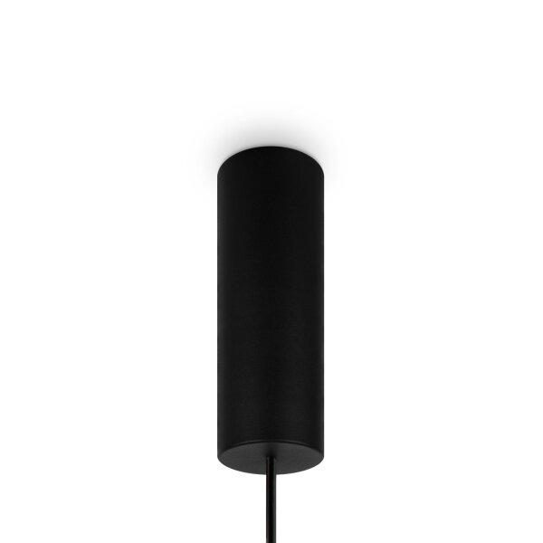 LED Pendelleuchte Metall Glas H: max. 348 cm Schwarz