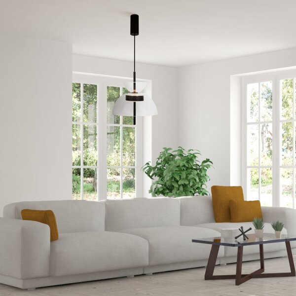 LED Hängeleuchte Glas Metall warmweißes Licht 3000 K