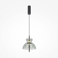 LED Pendelleuchte Metall Rauchglas H: max. 348 cm BRUNO