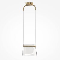 Pendelleuchte Metall Glas LED H: max. 329 cm in Messing