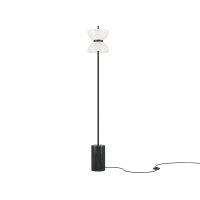 LED Stehlampe Glas Metall 3000 K warmwei&szlig;es Licht rund