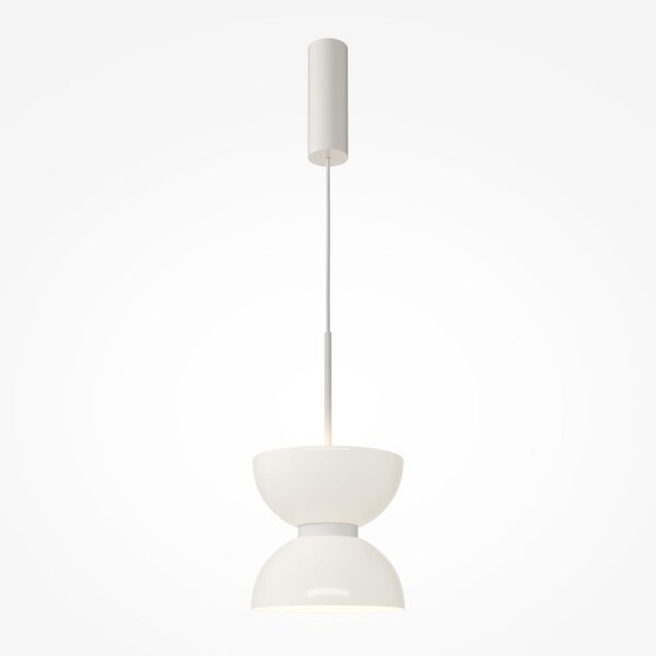 LED Hängelampe Metall Glas D: 22 cm H: max. 350 cm Weiß