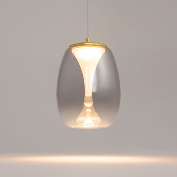 LED Hängelampe Rauchglas Aluminium warmweiß 3000 K rund
