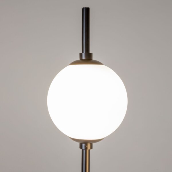 Stehlampe LED Metall Glas 150 cm Schwarz Weiß 750 lm