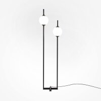 Stehlampe LED Metall Glas 150 cm Schwarz Wei&szlig; 750 lm