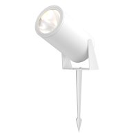 LED Wegeleuchte mit Erdspie&szlig; Glas Aluminium IP65 Wei&szlig;