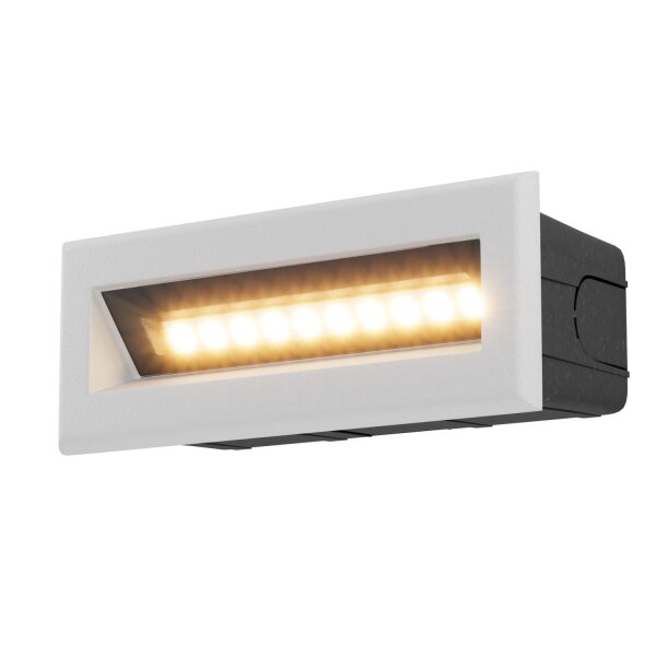 Einbauleuchte Wand LED Metall IP65 Weiß eckig 400 lm