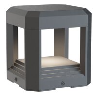 LED Pollerleuchte Aluminium IP65 15,1 cm hoch Grau TIM