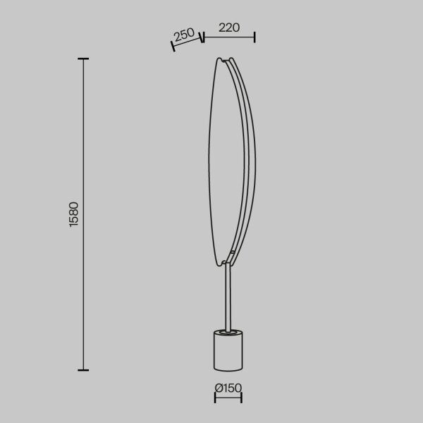 Stehlampe LED dimmbar Aluminium 158 cm in Messing EVA