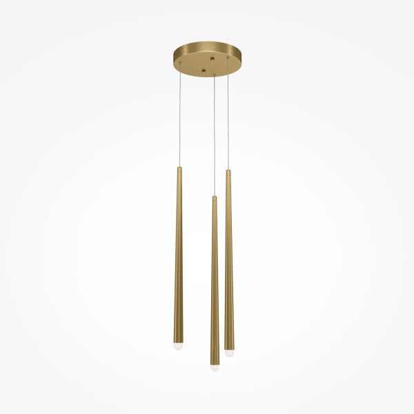 Pendelleuchte Aluminium LED 26 cm breit in Messing Weiß