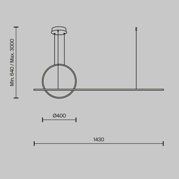 LED Pendelleuchte Aluminium mit Farbwechsel 3000-4000 K