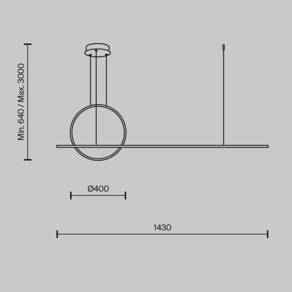 Pendelleuchte LED Aluminium H: max. 344 cm in Messing
