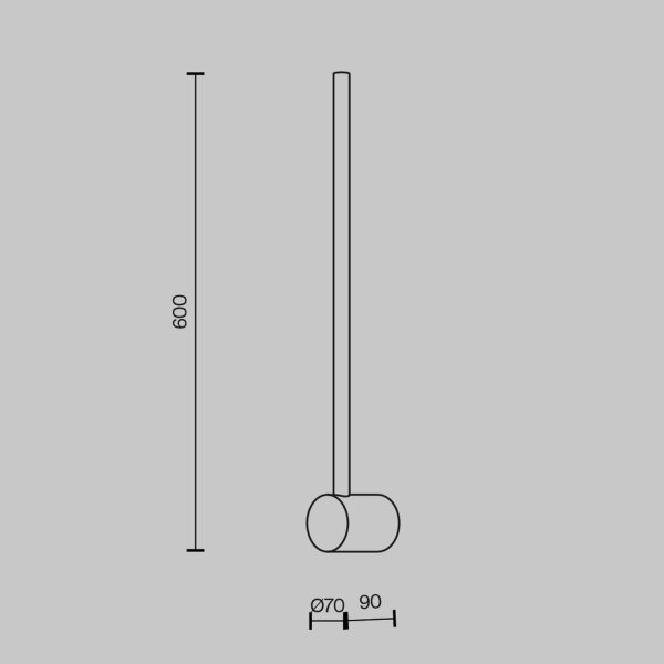 Wandleuchte LED Metall H: 60 cm in Messing länglich MAX