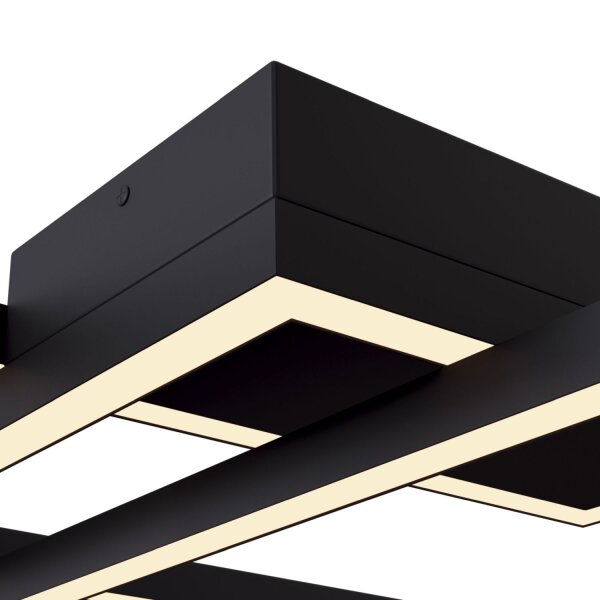 LED Deckenlampe Metall Schwarz warmweißes Licht 3000 K
