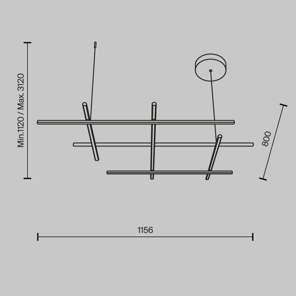 LED Hängeleuchte Aluminium H: max. 312 cm in Gold SIRI