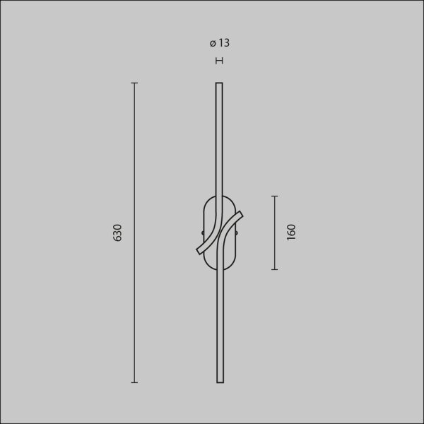 LED Wandlampe Metall 63 cm hoch länglich 170 lm Modern
