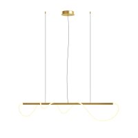 Pendelleuchte LED Aluminium in Gold Wei&szlig; l&auml;nglich YARA