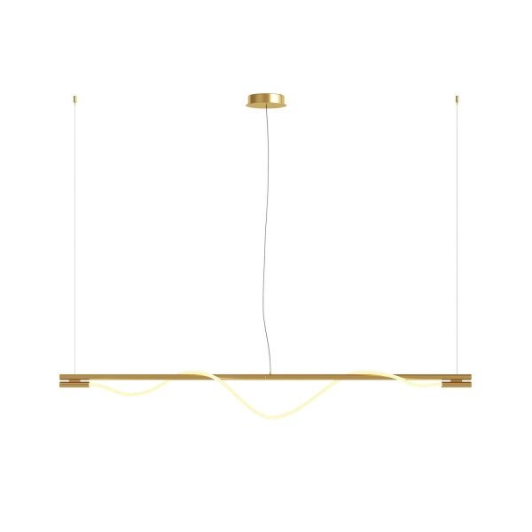 LED Hängeleuchte Aluminium in Gold Weiß länglich 910 lm