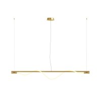 LED H&auml;ngeleuchte Aluminium in Gold Wei&szlig; l&auml;nglich 910 lm