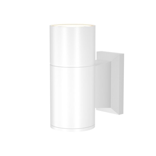 Wandleuchte außen Aluminium Glas 14,4 cm hoch IP54 Weiß